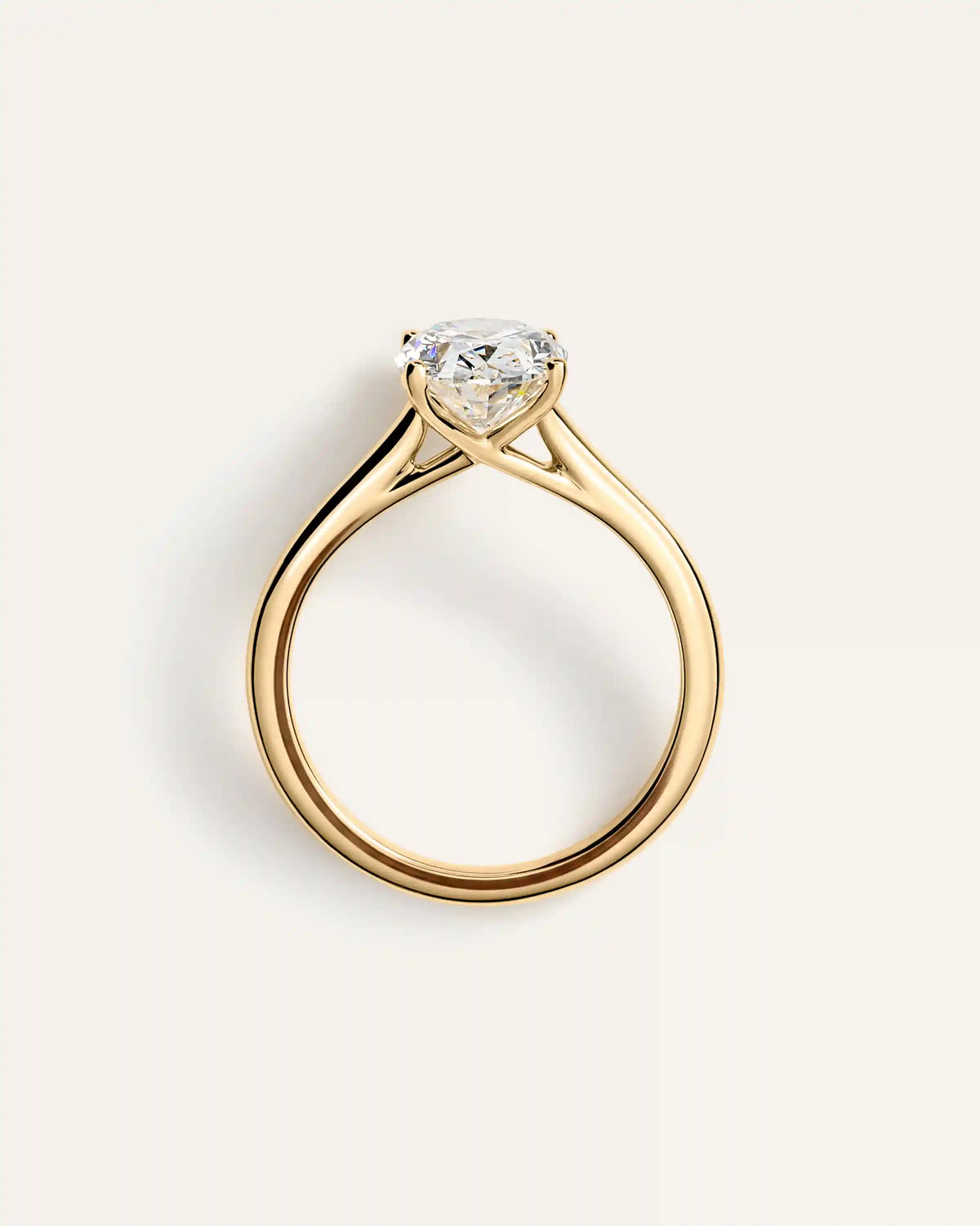 Lab Grown Diamond Oval Trellis Cathedral Engagement Ring - 2.5ct