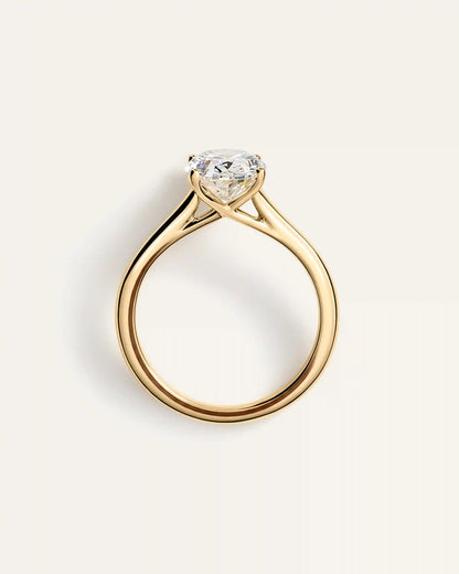 Lab Grown Diamond Oval Trellis Cathedral Engagement Ring - 2.5ct