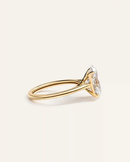 Lab Grown Diamond Oval Trellis Cathedral Engagement Ring - 4ct