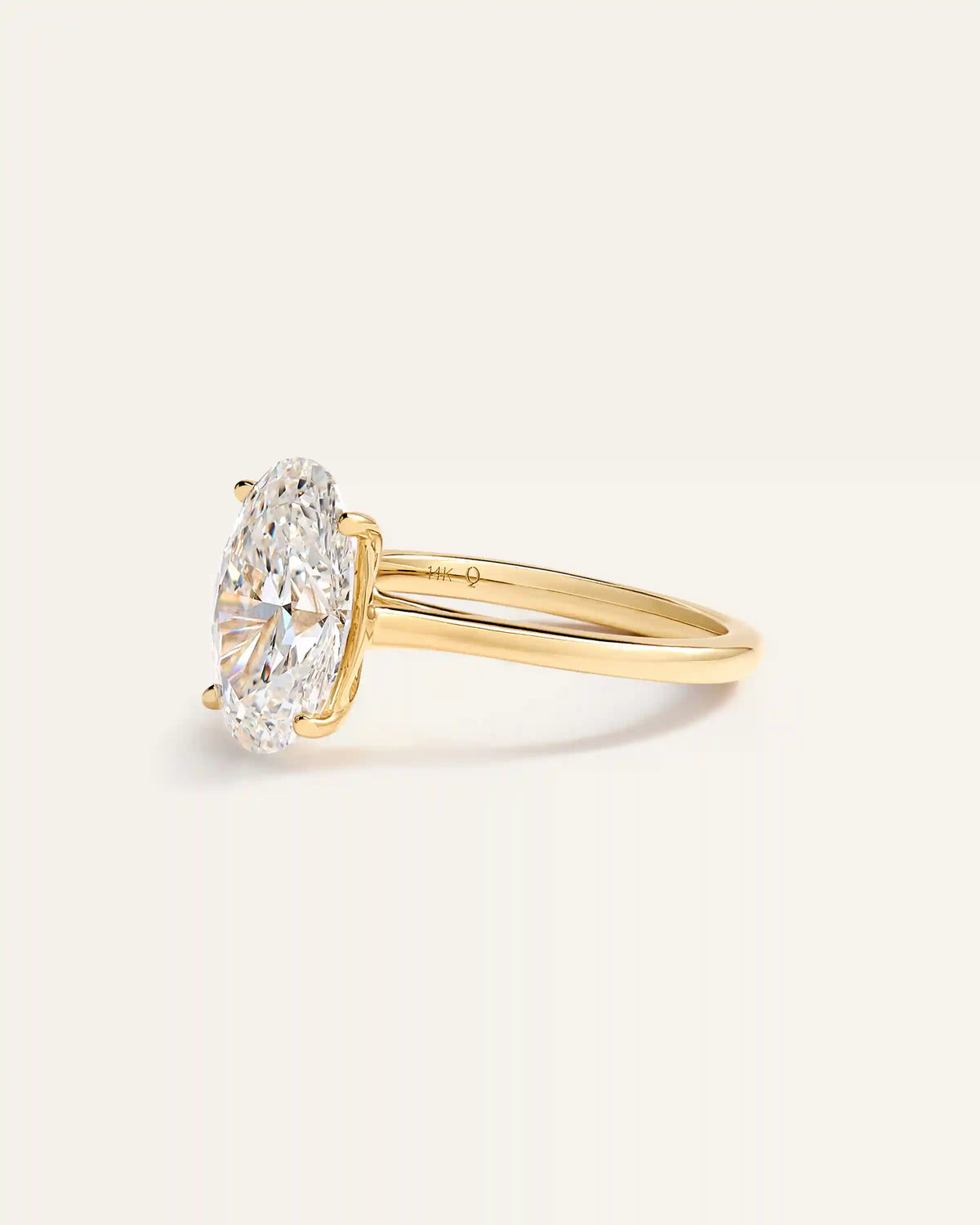 Lab Grown Diamond Oval Trellis Cathedral Engagement Ring - 4ct