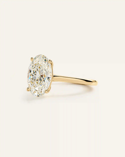 Lab Grown Diamond Oval Trellis Cathedral Engagement Ring - 5ct
