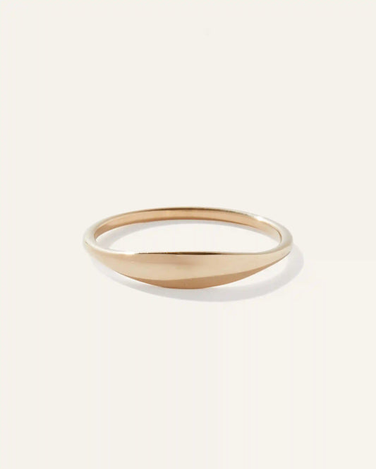 14k Gold Slim Signet Ring
