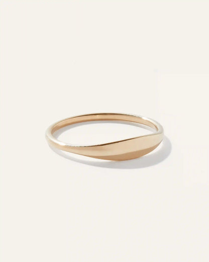 14k Gold Slim Signet Ring