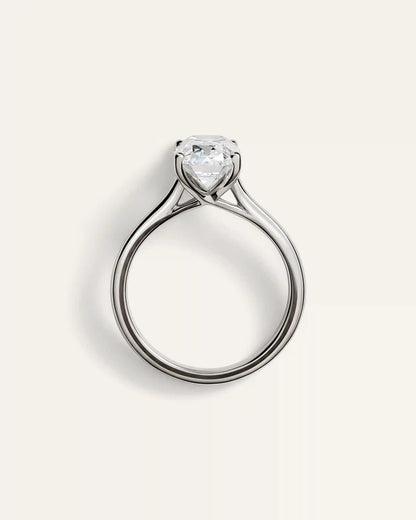 Lab Grown Diamond Antique Cushion Trellis Cathedral Engagement Ring - 3ct