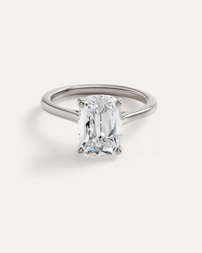 Lab Grown Diamond Antique Cushion Trellis Cathedral Engagement Ring - 4ct