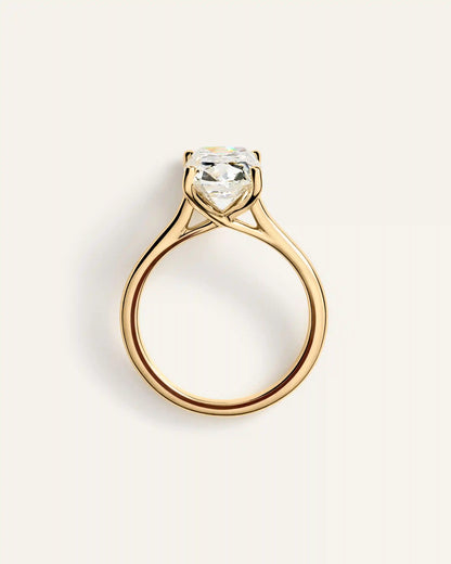 Lab Grown Diamond Antique Cushion Trellis Cathedral Engagement Ring - 4ct
