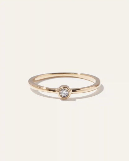 14K Gold Solo Diamond Bezel Ring