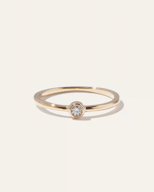 14K Gold Solo Diamond Bezel Ring