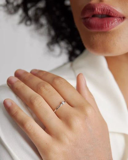 14K Gold Solo Diamond Bezel Ring