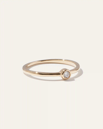 14K Gold Solo Diamond Bezel Ring