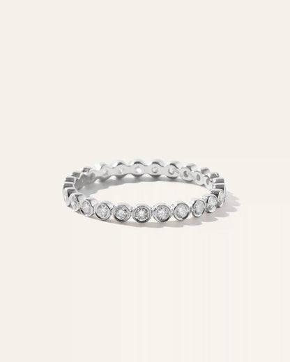 14K Gold Diamond Bezel Eternity Band