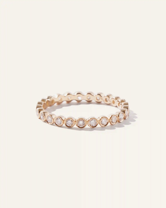 14K Gold Diamond Bezel Eternity Band