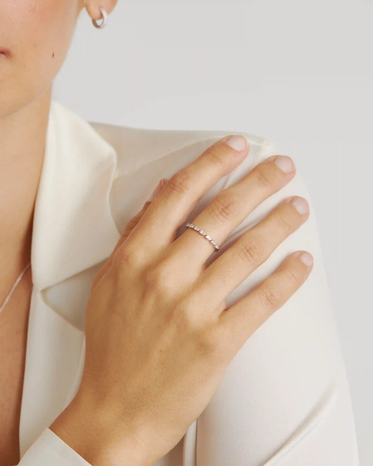 14K Gold Pear Diamond Half Eternity Band