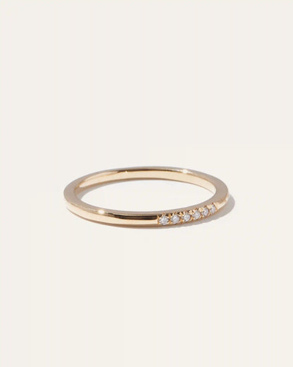 14K Gold Diamond Line Ring