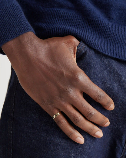 14K Gold Lightweight Flat Edge Band