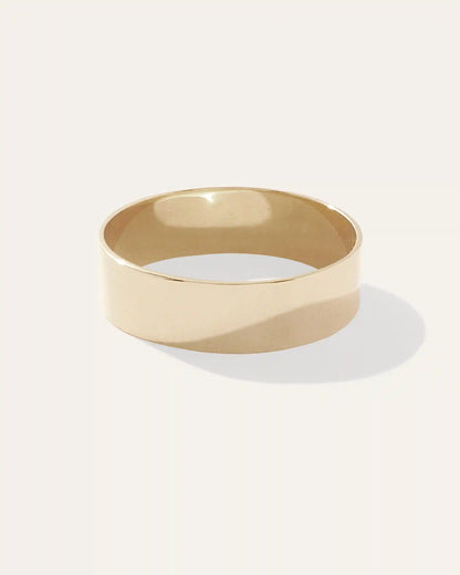 14K Gold Lightweight Flat Edge Band