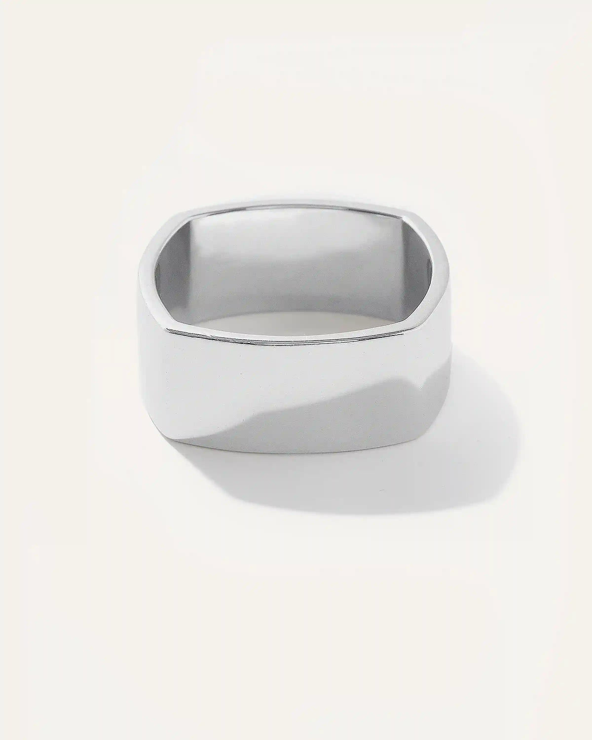 Silver Square Cigar Band Ring