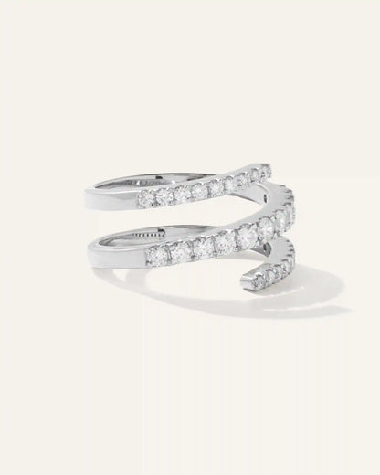 14K Gold Diamond Spiral Ring