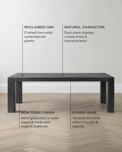 Reclaimed Oak Parsons Dining Table
