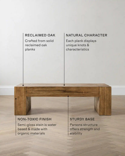 Reclaimed Oak Waterfall Coffee Table