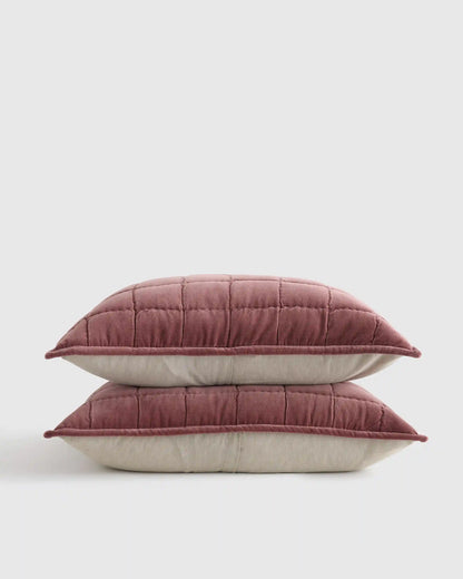 Cotton Velvet Box Quilted Sham Set