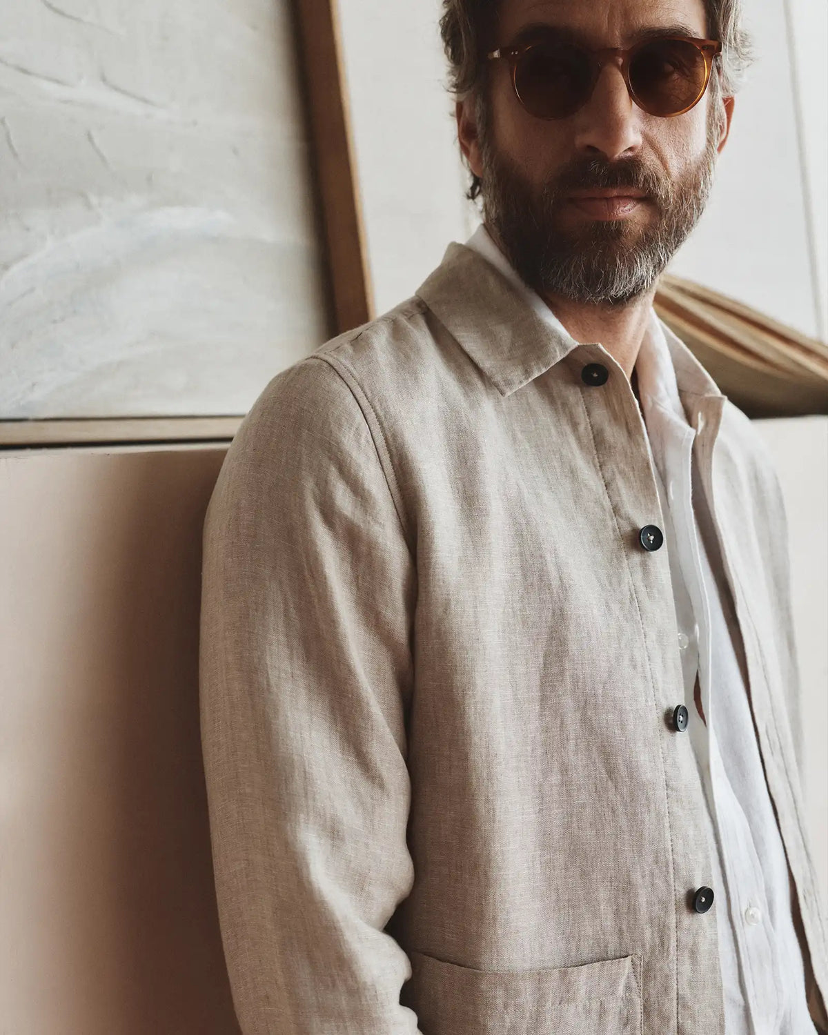 100% European Linen Chore Jacket