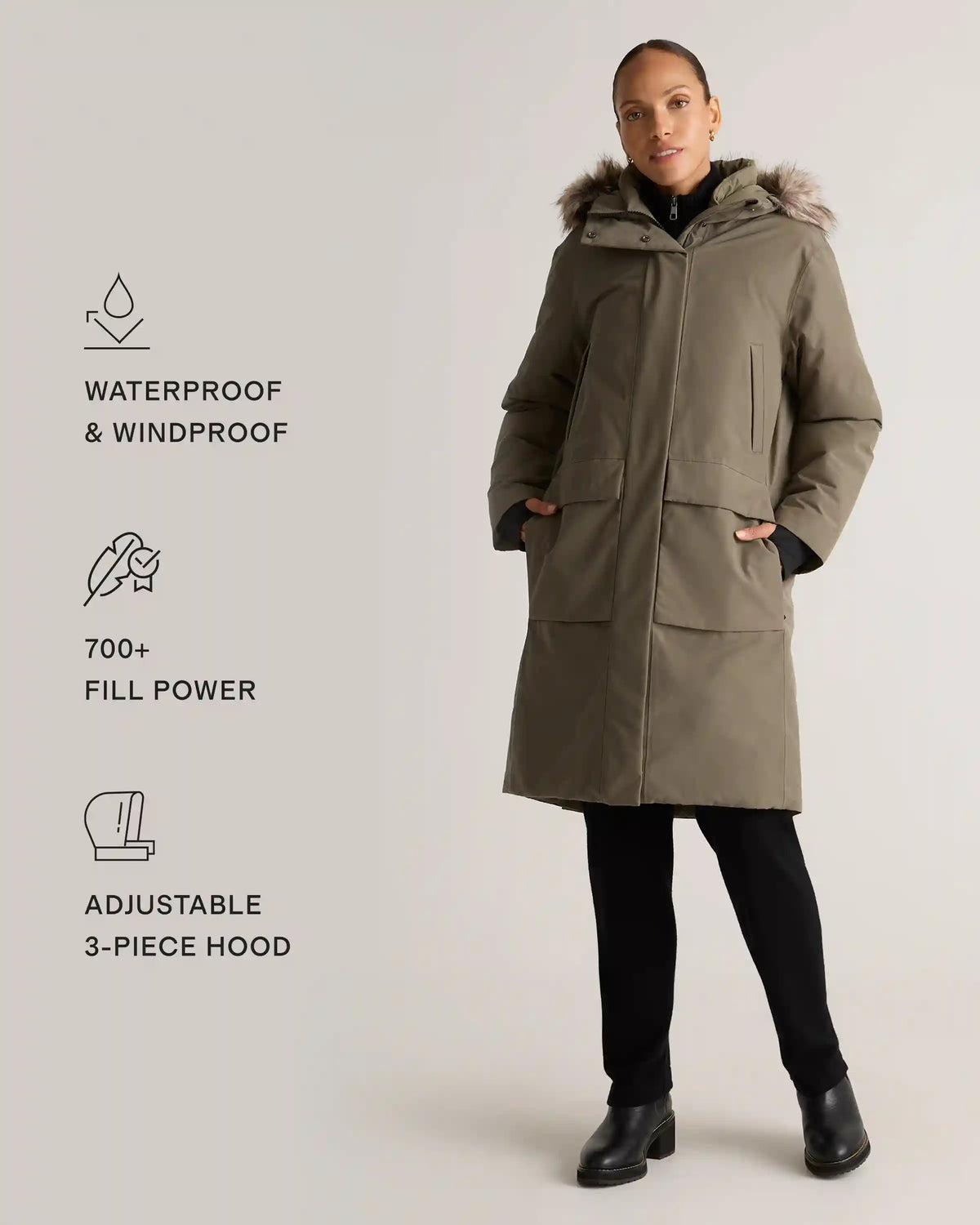 Responsible Down Hooded Long Parka