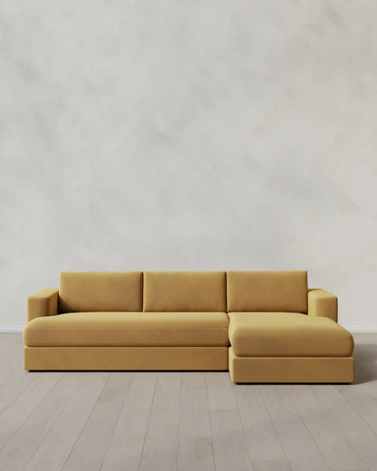 Sierra Curved Arm Chaise Sectional in Performance Velvet