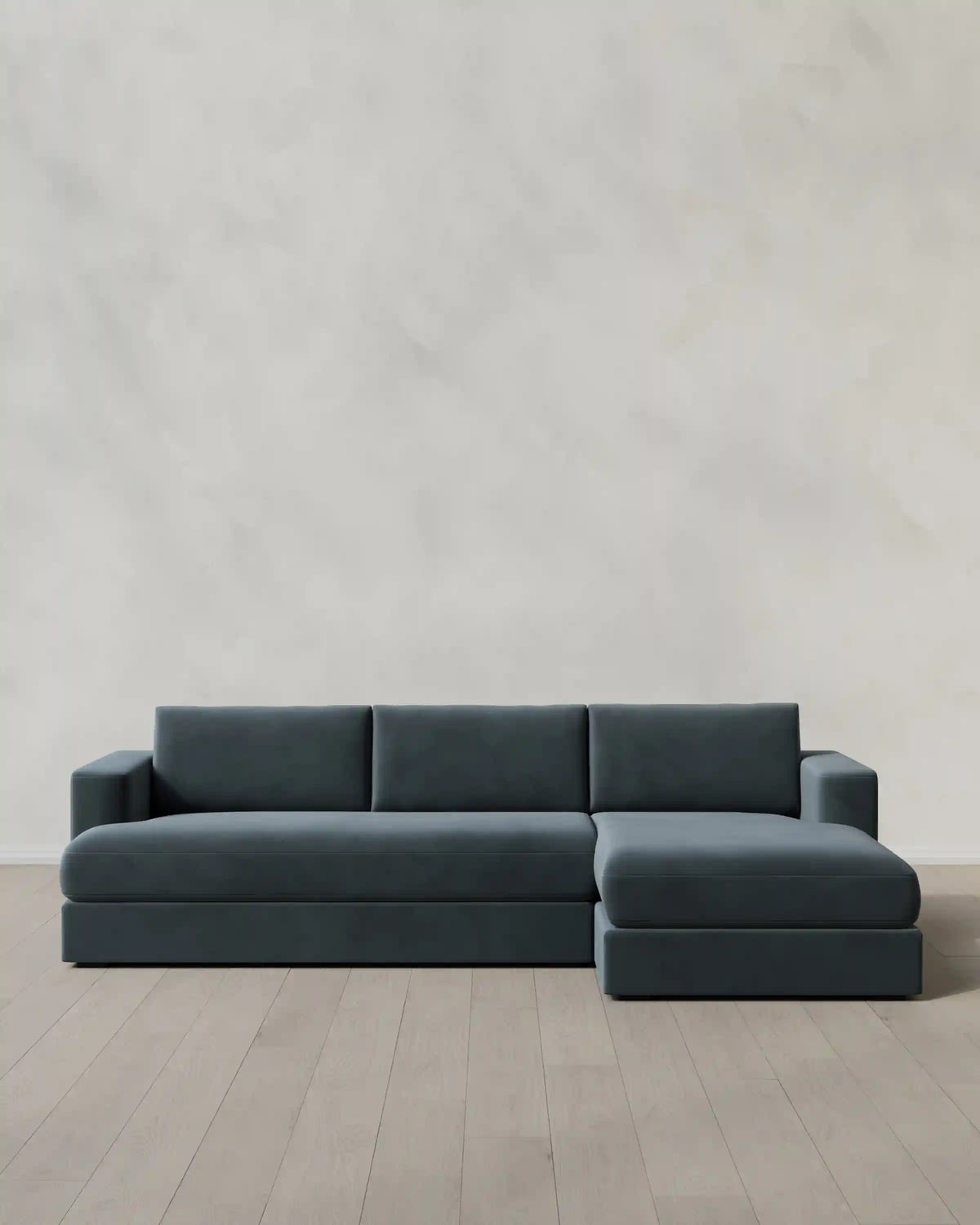 Sierra Curved Arm Chaise Sectional in Performance Velvet