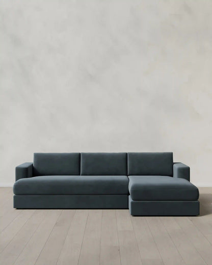 Sierra Curved Arm Chaise Sectional in Performance Velvet