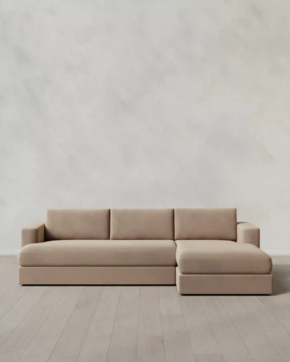 Sierra Curved Arm Chaise Sectional in Performance Velvet