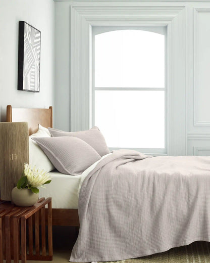 Organic Ribbed Cotton Coverlet Set