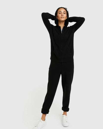 Mongolian Spring Cashmere Full-Zip Hoodie