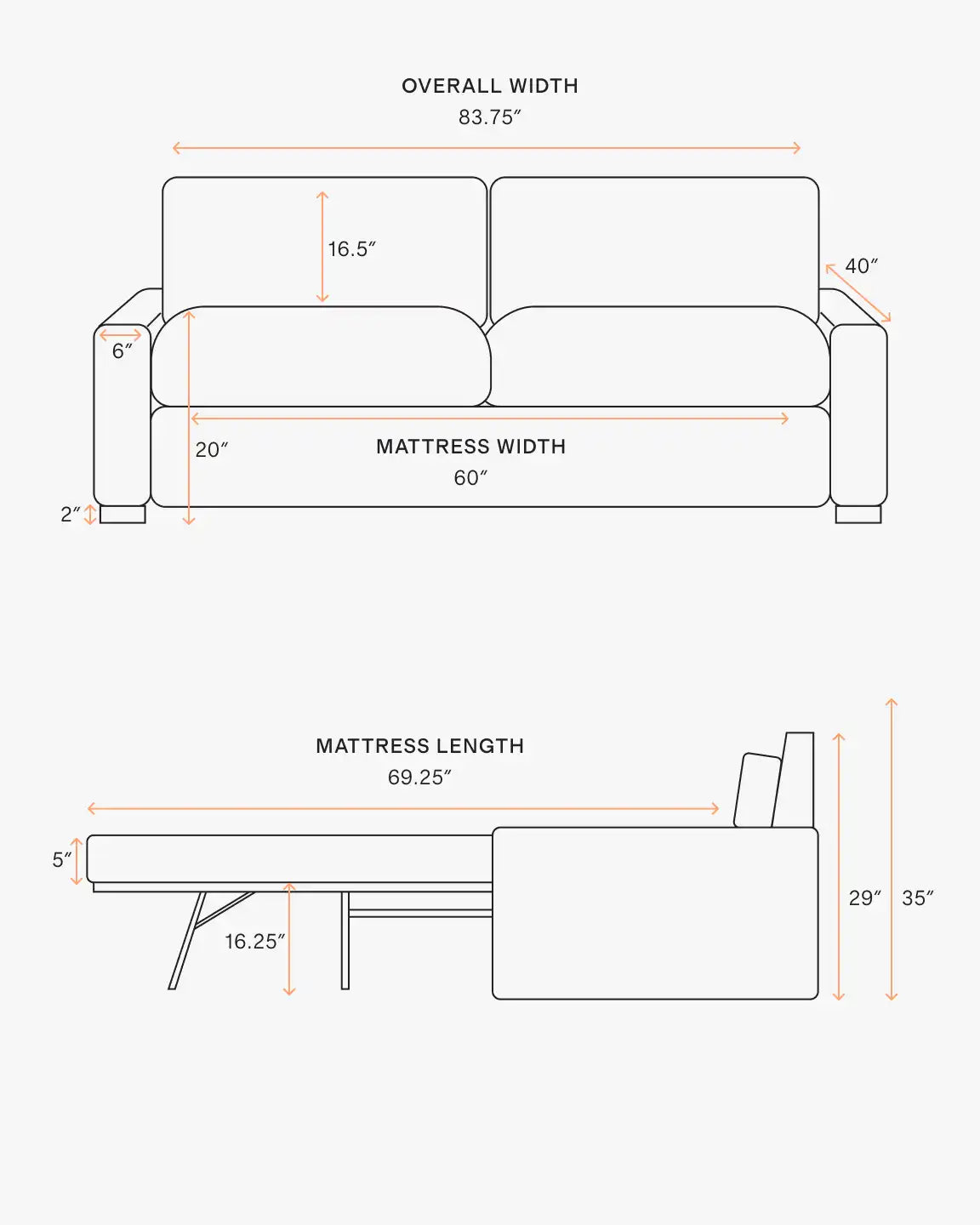 Sierra Curved Arm Sleeper Sofa in Performance Velvet