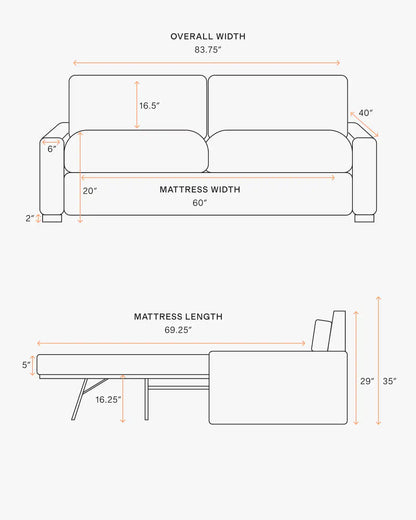 Stillman Sleeper Sofa in Performance Basketweave