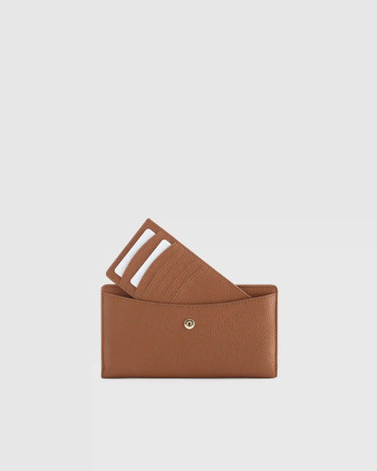 Italian Pebbled Leather Bifold 2-in-1 Wallet