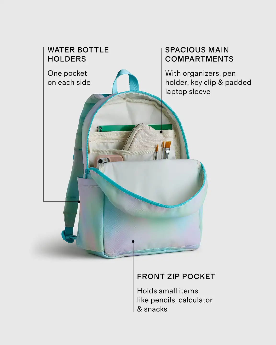Recycled Double Pocket Backpack
