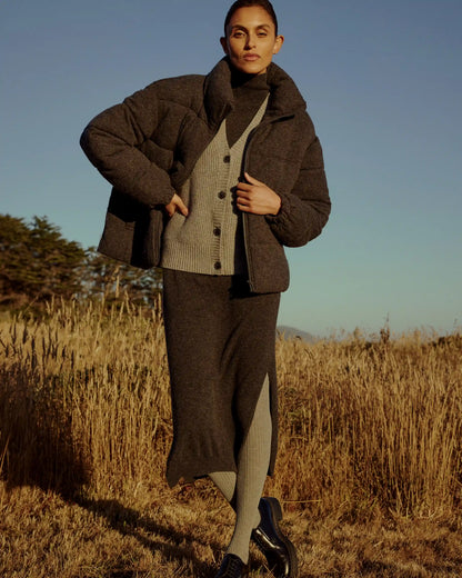 Mongolian Spring Cashmere Turtleneck Midi Sweater Dress
