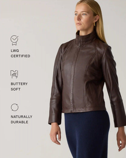 100% Leather Café Racer Jacket