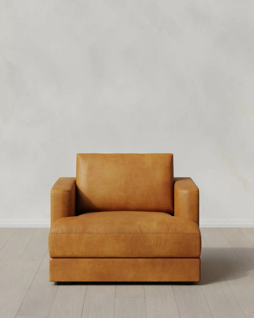 Sierra Curved Arm Accent Chair in Leather