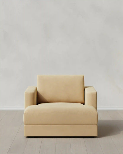 Sierra Curved Arm Accent Chair in Performance Velvet