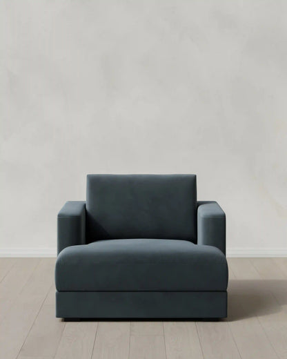 Sierra Curved Arm Accent Chair in Performance Velvet