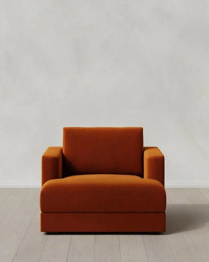 Sierra Curved Arm Accent Chair in Performance Velvet