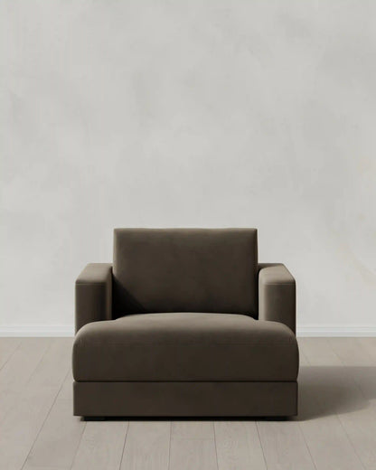 Sierra Curved Arm Accent Chair in Performance Velvet