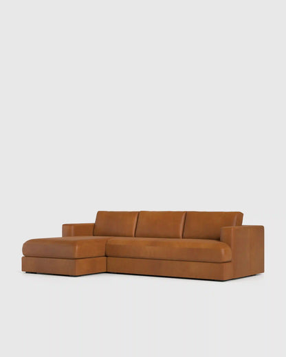 Sierra Curved Arm Chaise Sectional in Leather
