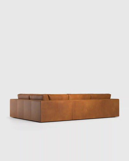 Sierra Curved Arm L Sectional in Leather