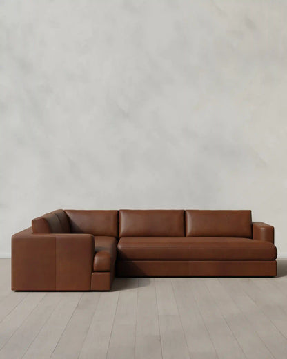Sierra Curved Arm L Sectional in Leather