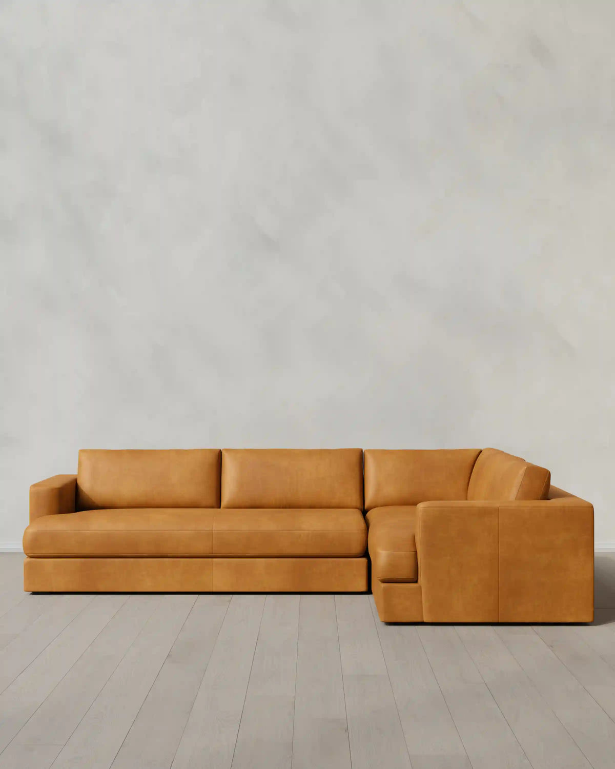 Sierra Curved Arm L Sectional in Leather