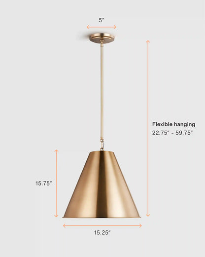 Tapered Steel Shade Pendant Light