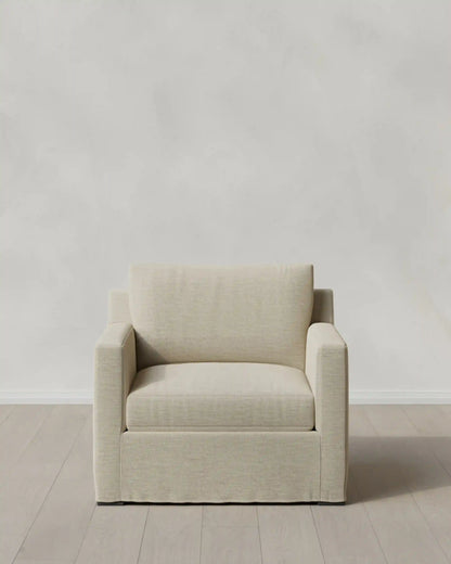 Ellery Slipcover Chair in Performance Linen